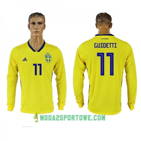 Koszulka Szwecja Guidetti 11 Mistrzostwa Świata 2018 Domowe Stroje Piłkarskie Długi Rękaw